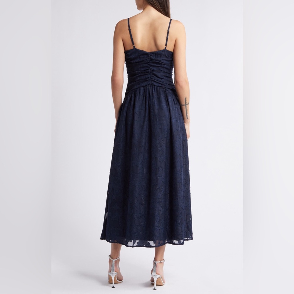 NWT Lost + Wander Celestial Glow Metallic Stripe Dress Navy Size Small - Picture 2 of 15